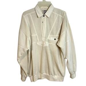 American Vintage Popover Sweater Mens Size Medium Cream